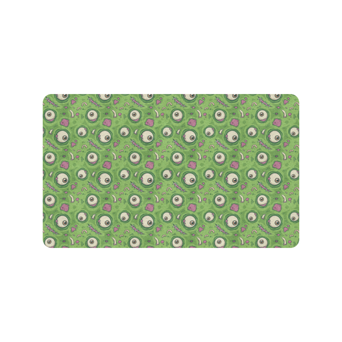 Zombie Eyes Design Pattern Print Rubber Doormat