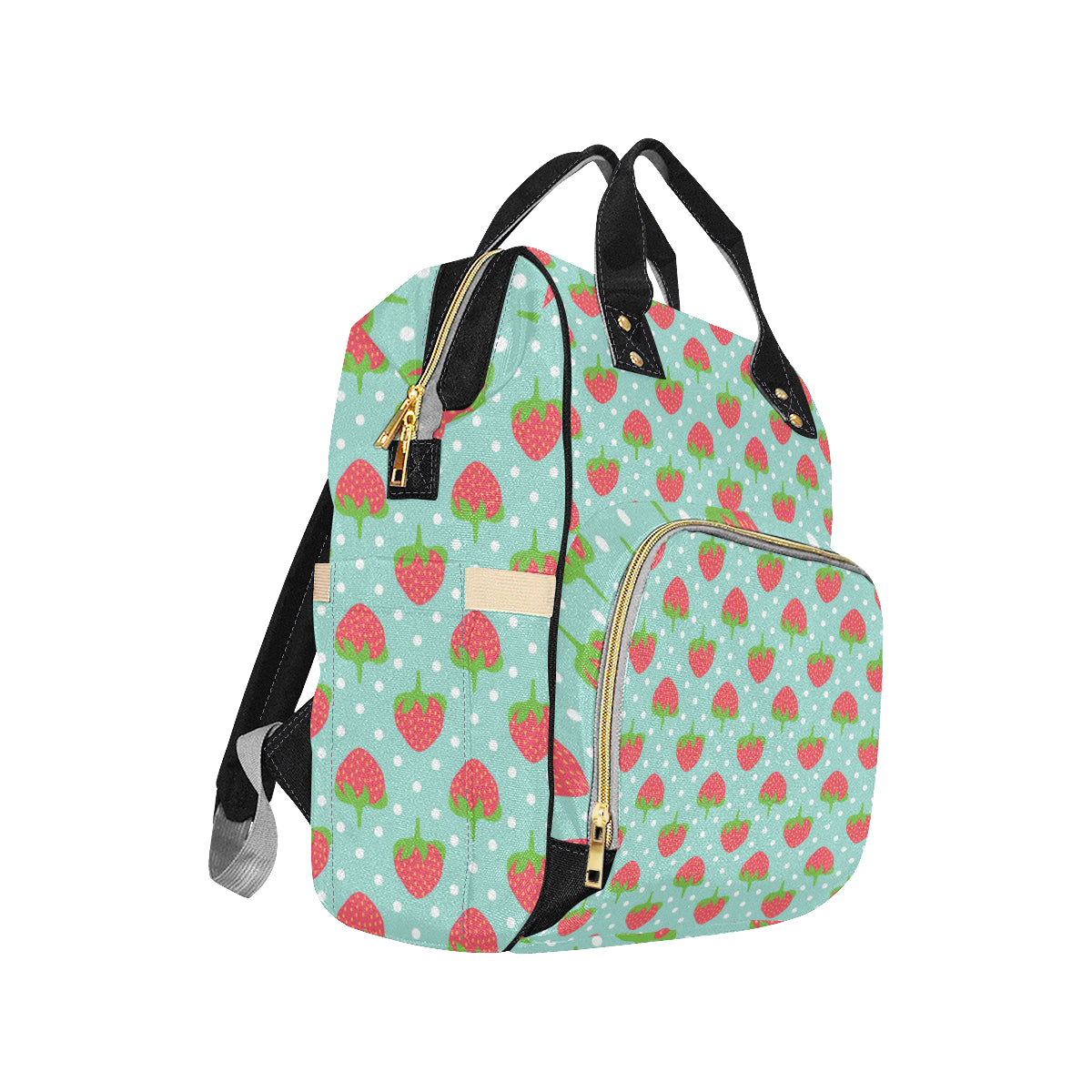 Strawberry Pattern Print Design SB06 Diaper Bag Backpack