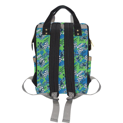 Motocross Pattern Print Design 04 Diaper Bag Backpack