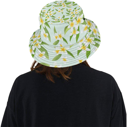 Yellow Plumeria Pattern Print Design PM024 Unisex Bucket Hat
