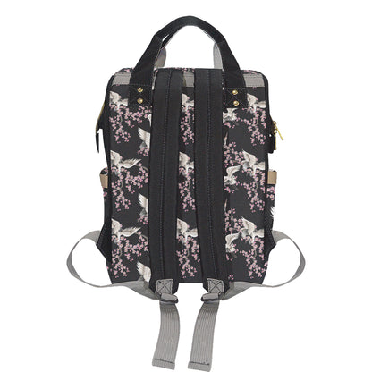 Crane Pattern Print Design 01 Diaper Bag Backpack