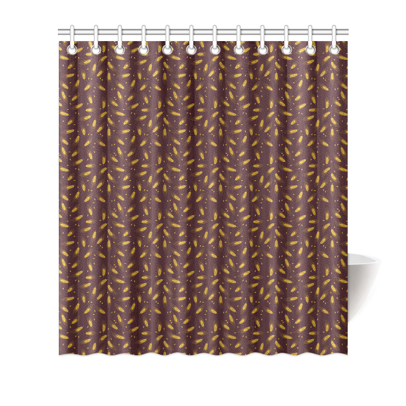 Agricultural Gold Wheat Print Pattern Shower Curtain