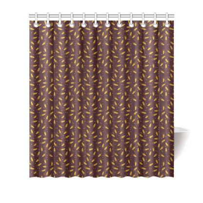 Agricultural Gold Wheat Print Pattern Shower Curtain