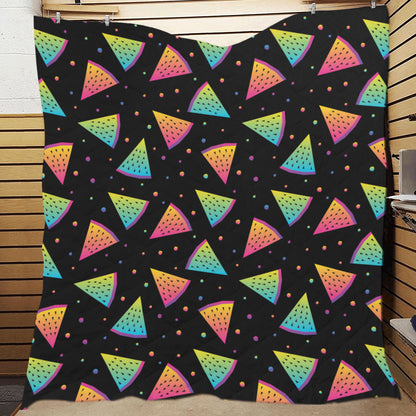 Rainbow Watermelon Pattern Print Design A04 Premium Quilt