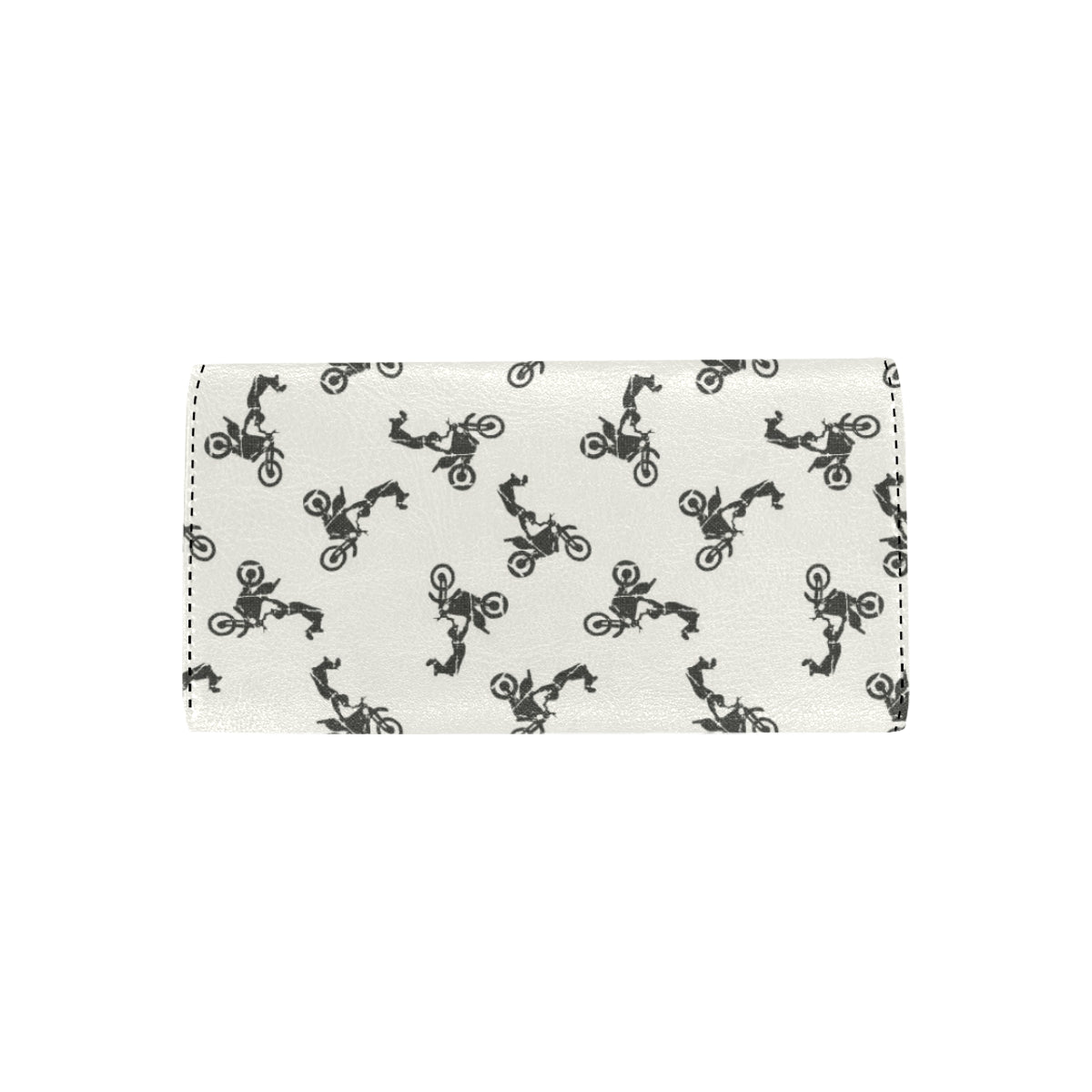 Motocross Pattern Print Design 03 Women's Trifold Wallet