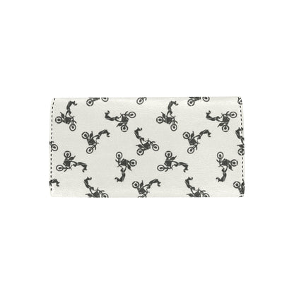 Motocross Pattern Print Design 03 Women's Trifold Wallet
