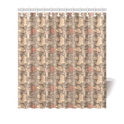 Cowboy Pattern Print Design 02 Shower Curtain