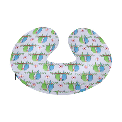 Budgerigar Pattern Print Design 05 U-Shaped Travel Neck Pillow