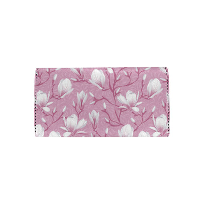 Magnolia Pattern Print Design MAG05 Women's Trifold Wallet
