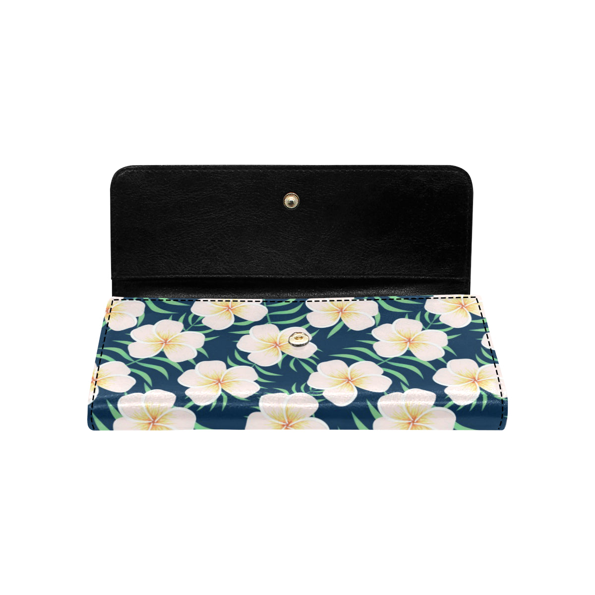 Pink Plumeria Pattern Print Design PM016 Women's Trifold Wallet