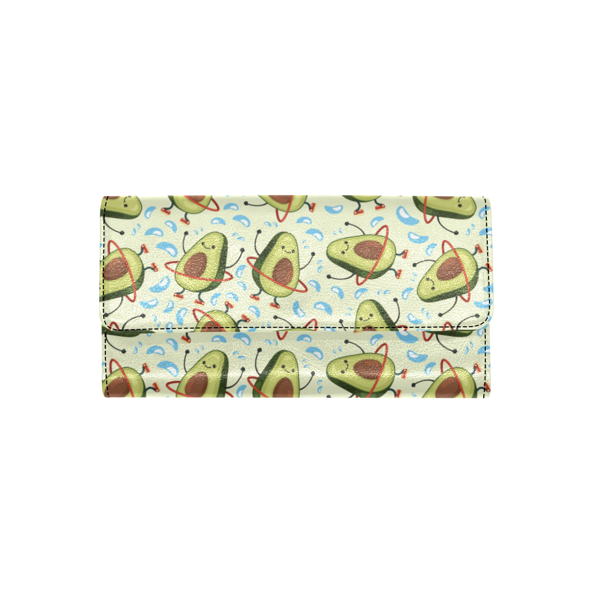 Avocado Pattern Print Design AC02 Women's Trifold Wallet