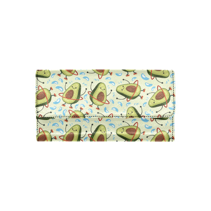 Avocado Pattern Print Design AC02 Women's Trifold Wallet