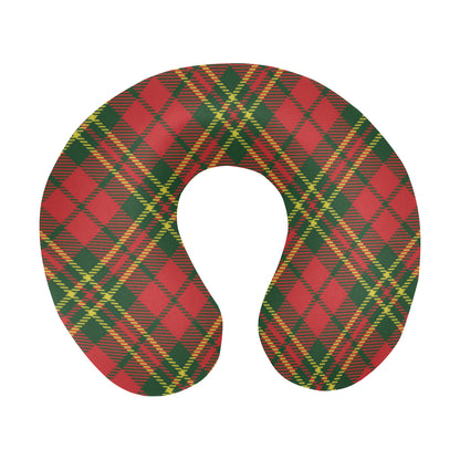 Plaid Holiday Pattern Print Design A01 U-Shaped Travel Neck Pillow
