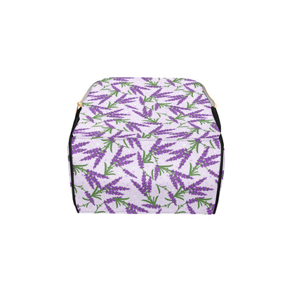 Lavender Pattern Print Design LV02 Diaper Bag Backpack