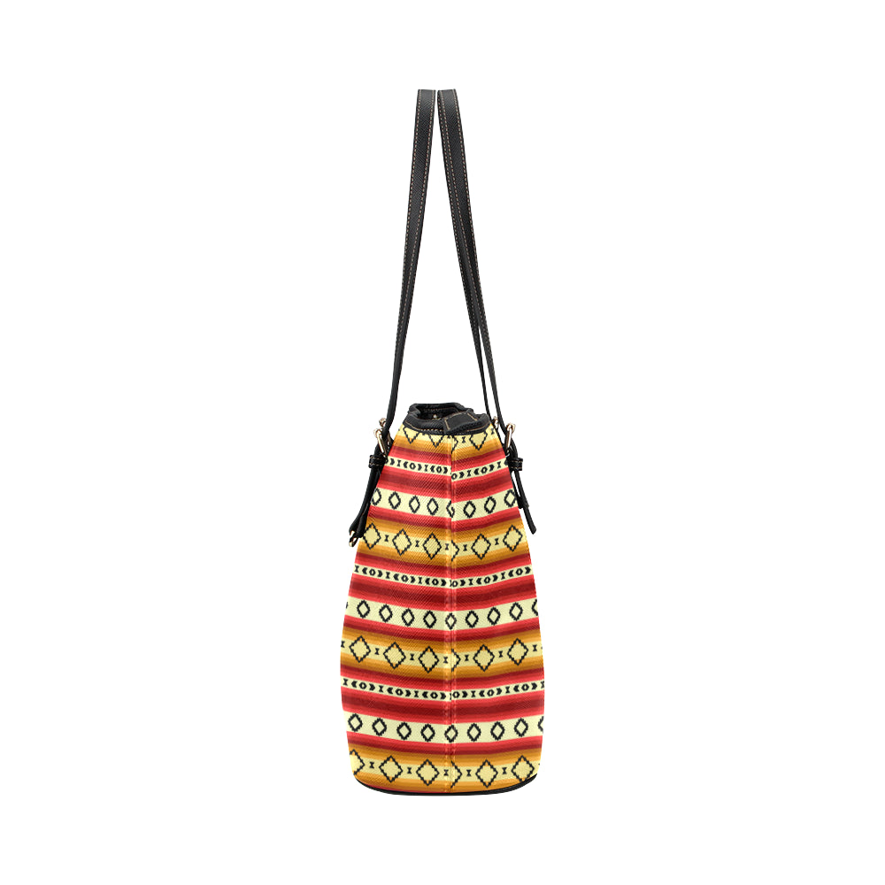 Serape Themed Leather Tote Bag