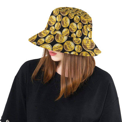 Bitcoin Pattern Print Design DO05 Unisex Bucket Hat