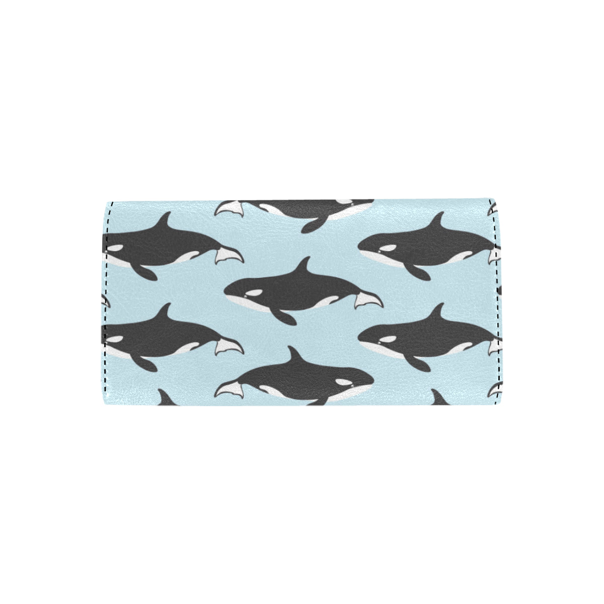 Killer Whale Pattern Print Design 01 Women's Trifold Wallet