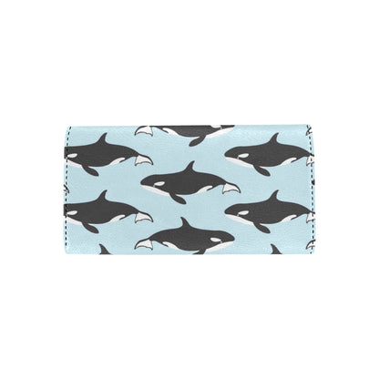 Killer Whale Pattern Print Design 01 Women's Trifold Wallet