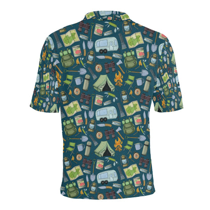Camping Pattern Print Design 02 Men Polo Shirt