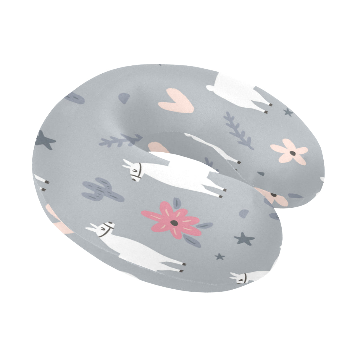 Llama Pattern Print Design 010 U-Shaped Travel Neck Pillow