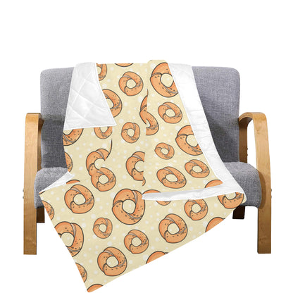 Bagel Pattern Print Design 03 Premium Quilt