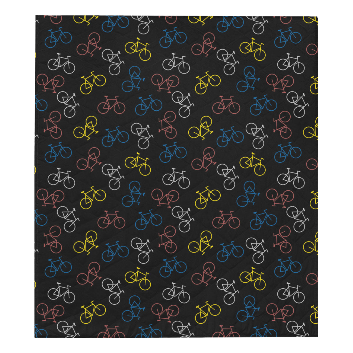 Bicycle Pattern Print Design 03 Premium Quilt