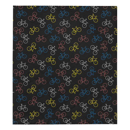 Bicycle Pattern Print Design 03 Premium Quilt
