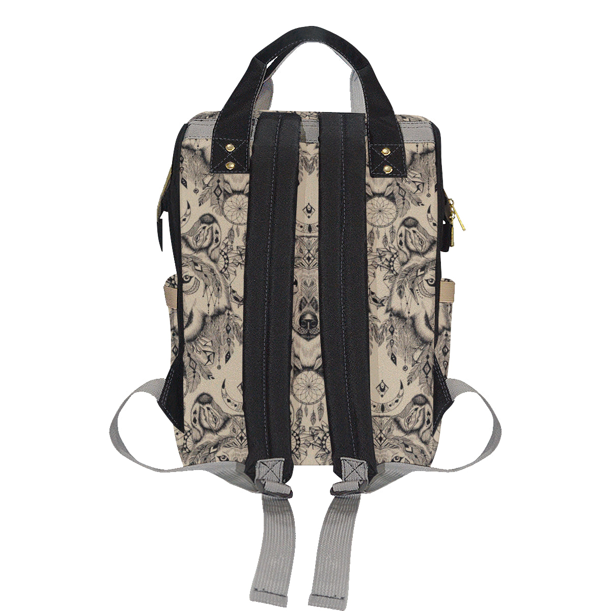 Indian Boho Wolf Diaper Bag Backpack