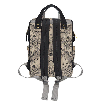 Indian Boho Wolf Diaper Bag Backpack