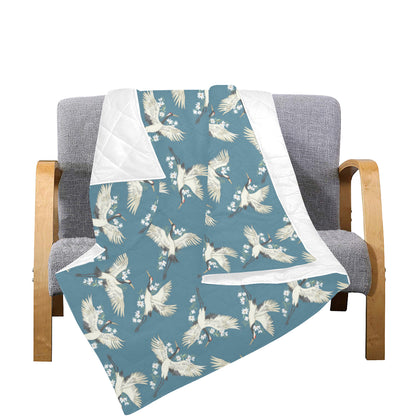 Crane Pattern Print Design 02 Premium Quilt