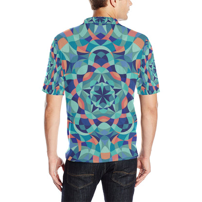 Kaleidoscope Pattern Print Design 03 Men Polo Shirt