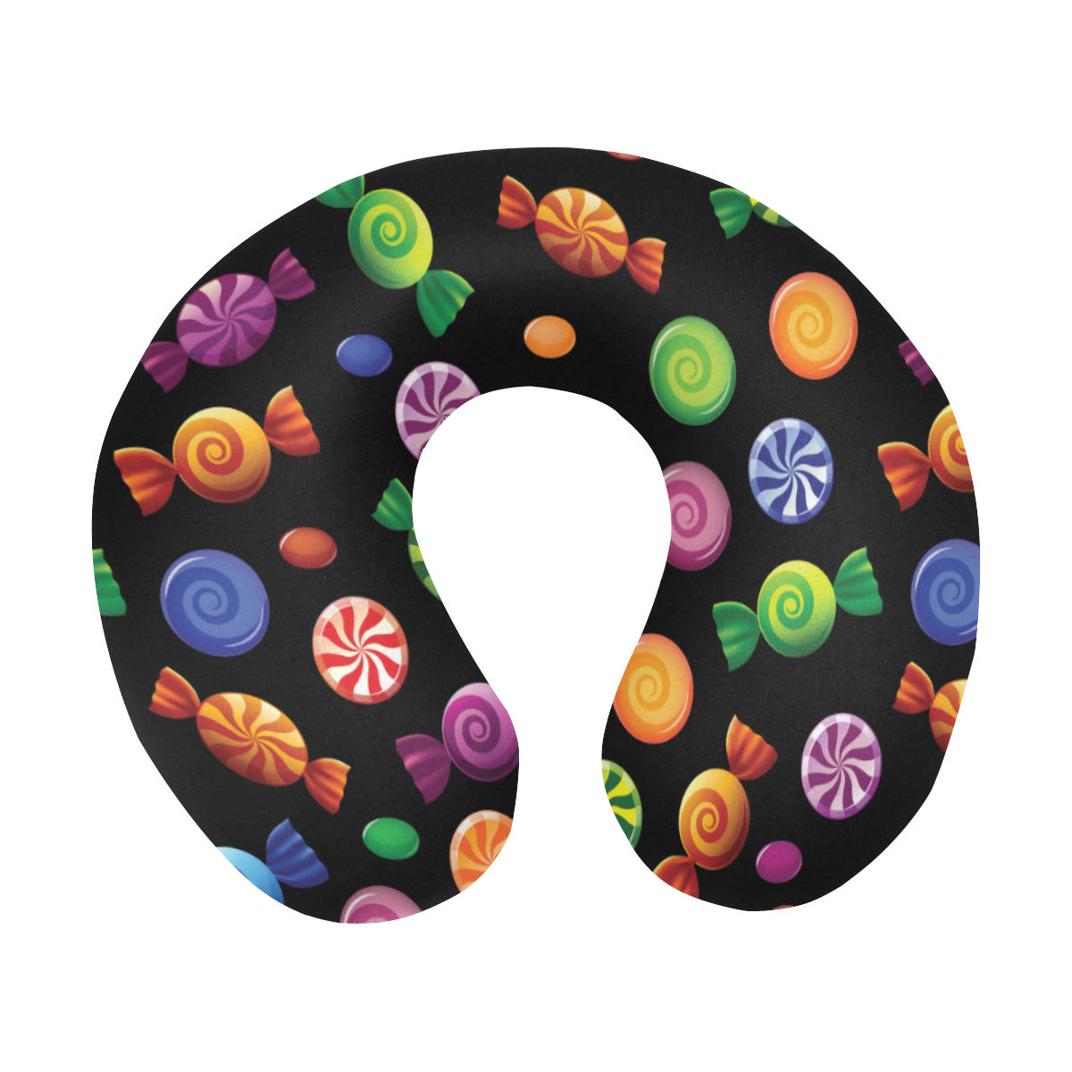 Candy Pattern Print Design 01 U-Shaped Travel Neck Pillow