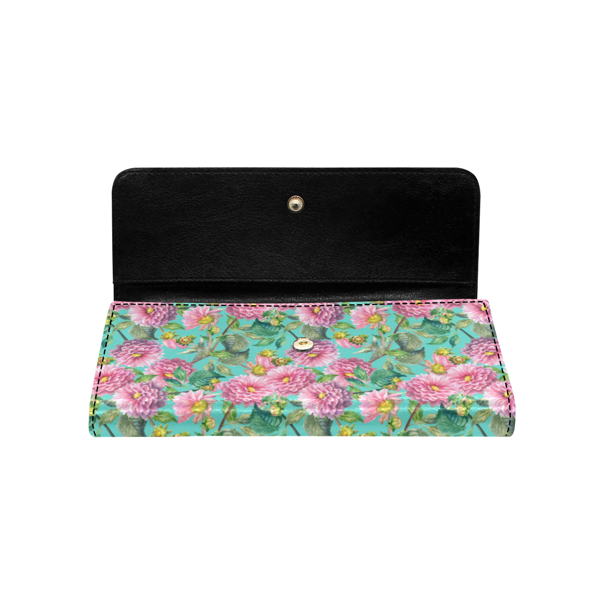 Dahlia Pattern Print Design DH07 Women's Trifold Wallet