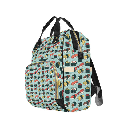 Sushi Pattern Design Diaper Bag Backpack