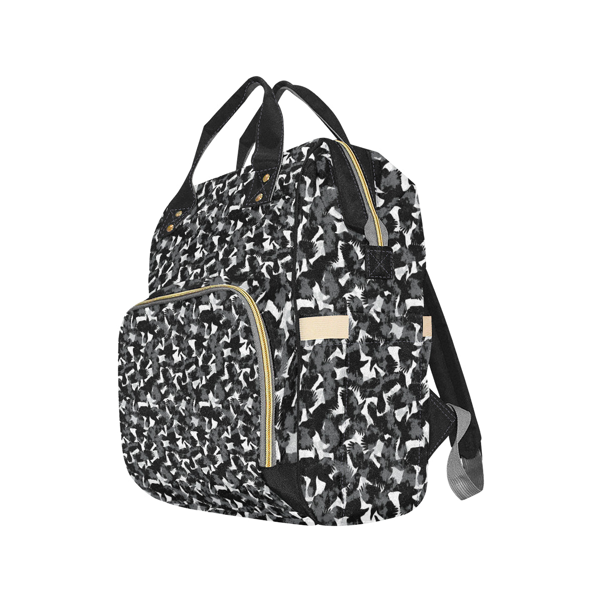 Crow Pattern Print Design 01 Diaper Bag Backpack