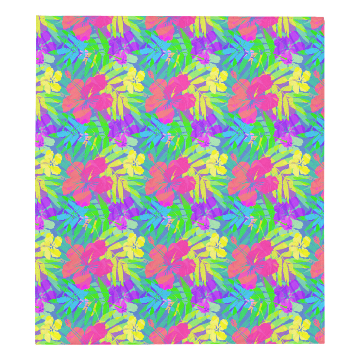 Neon Tropical Pattern Print Design A03 Premium Quilt