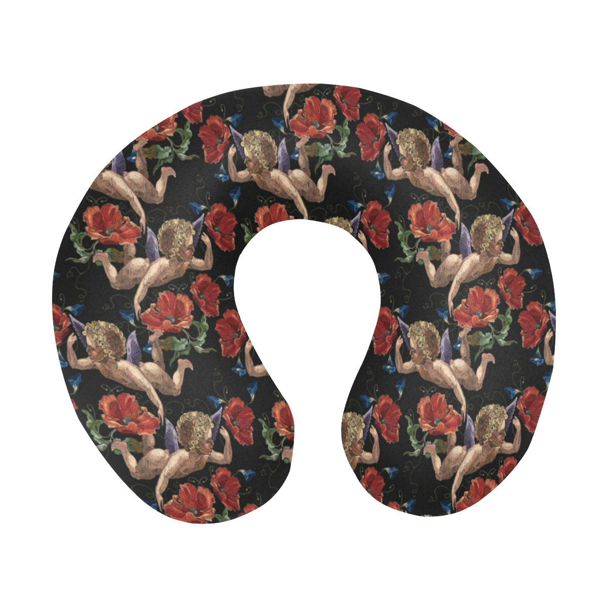 Cupid Pattern Print Design 05 U-Shaped Travel Neck Pillow