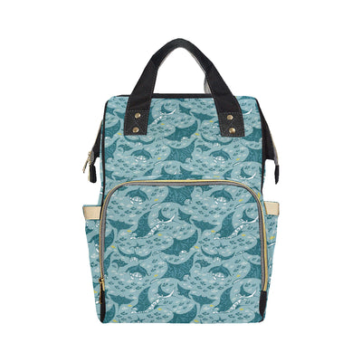 Manta Ray Tribal Pattern Print Design 03 Diaper Bag Backpack