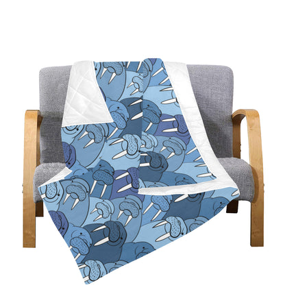 Walrus Pattern Print Design 01 Premium Quilt
