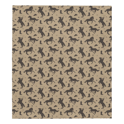 Cowboy Pattern Print Design 05 Premium Quilt