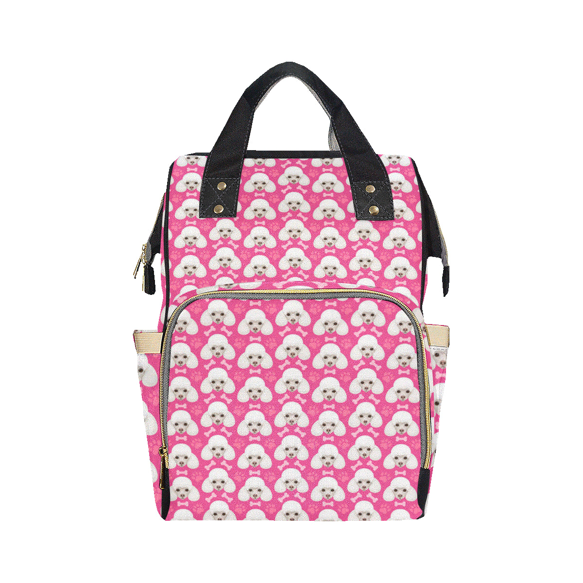 Poodle Pattern Print Design A04 Diaper Bag Backpack