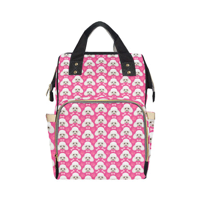 Poodle Pattern Print Design A04 Diaper Bag Backpack