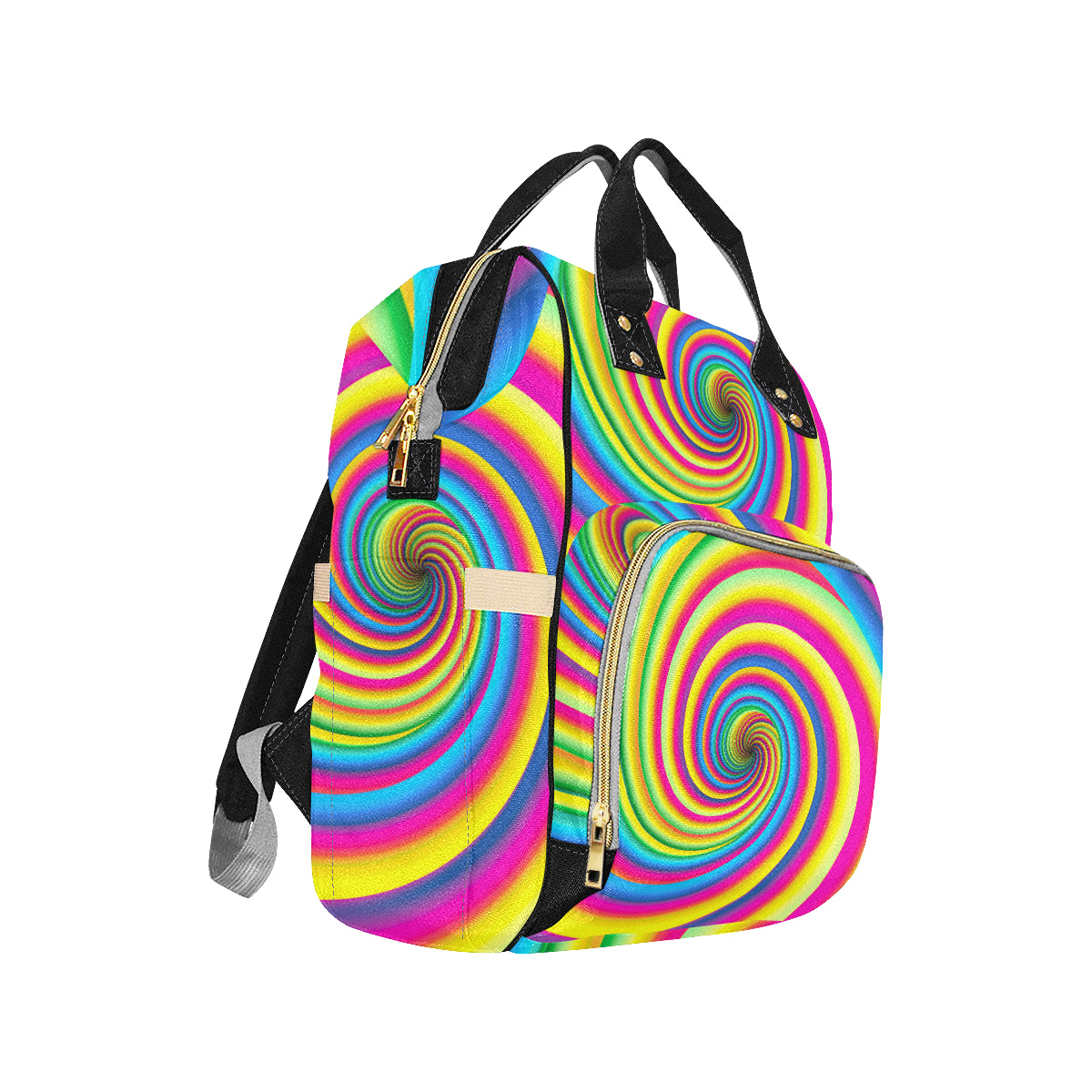 Vortex Twist Swirl Rainbow Design Diaper Bag Backpack