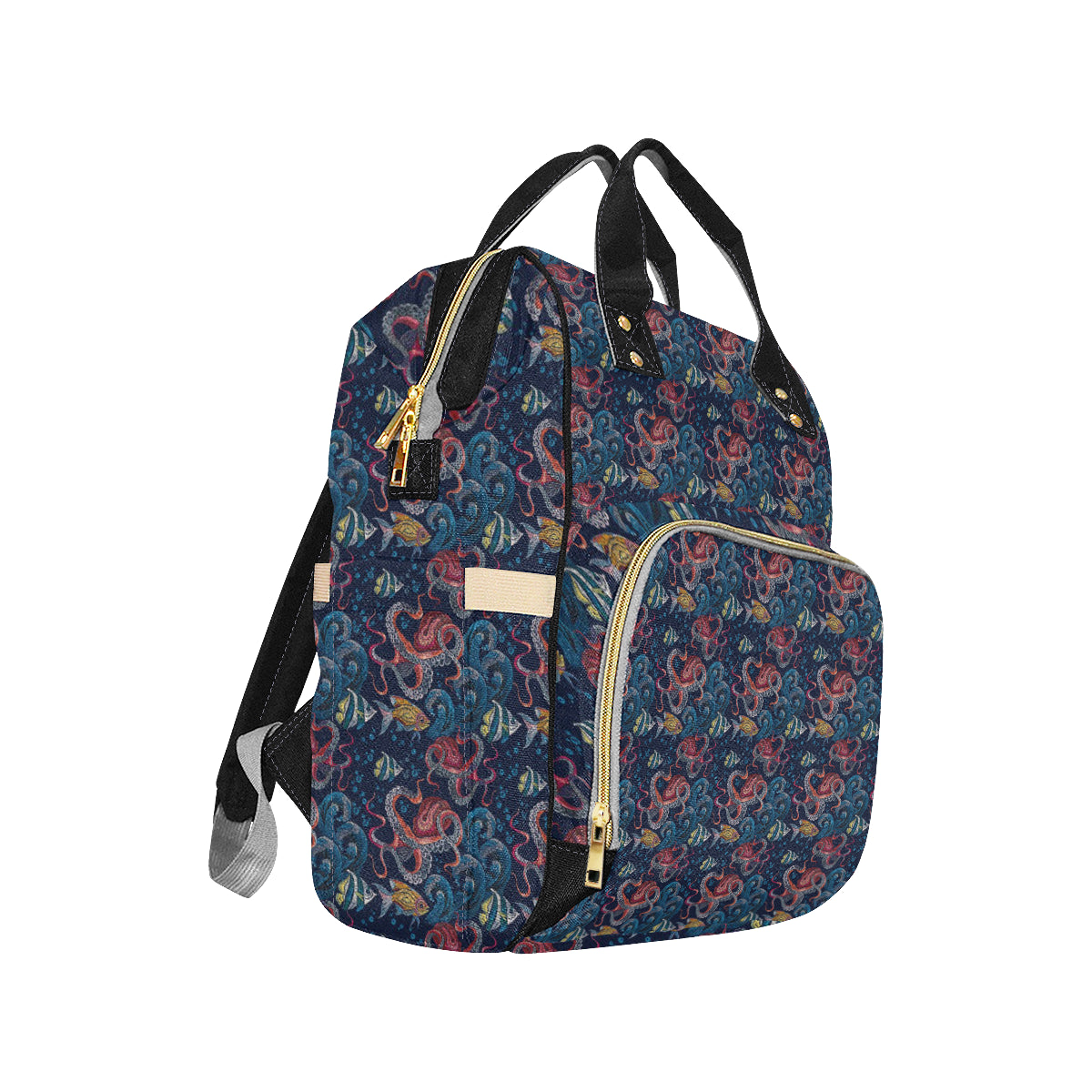 Octopus Deep Sea Print Themed Diaper Bag Backpack