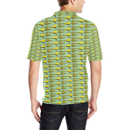 Trumpet Vintage Design Print Men Polo Shirt