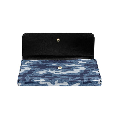 Jean Camouflage Pattern Print Design 05 Women's Trifold Wallet