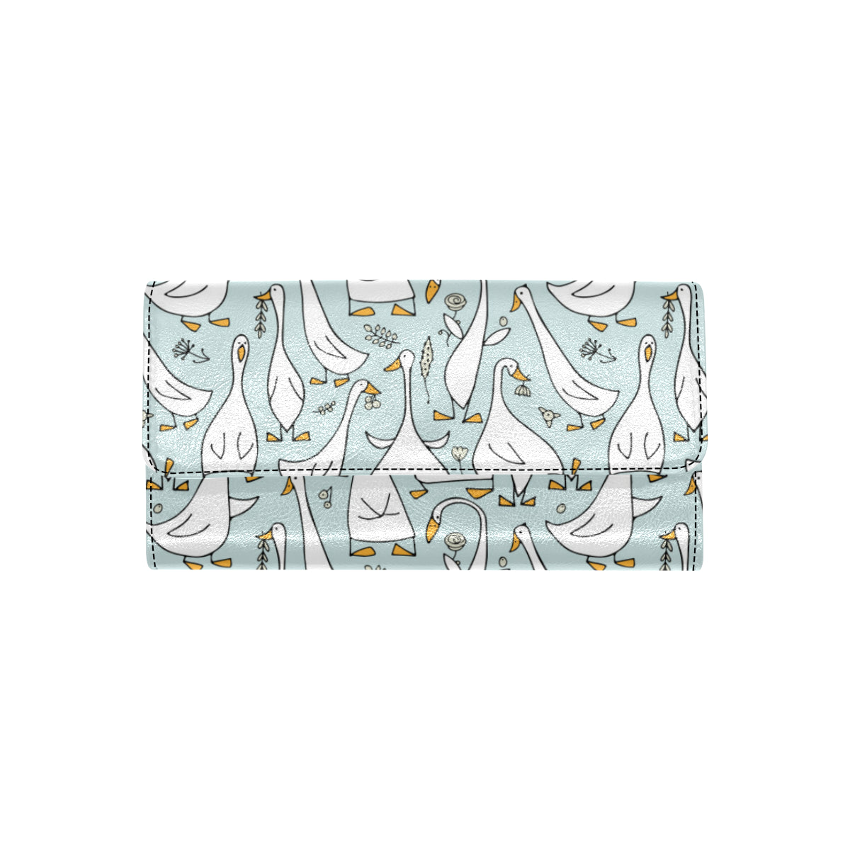 Goose Pattern Print Design 03 Women's Trifold Wallet