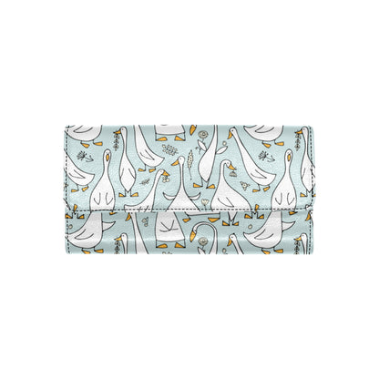 Goose Pattern Print Design 03 Women's Trifold Wallet