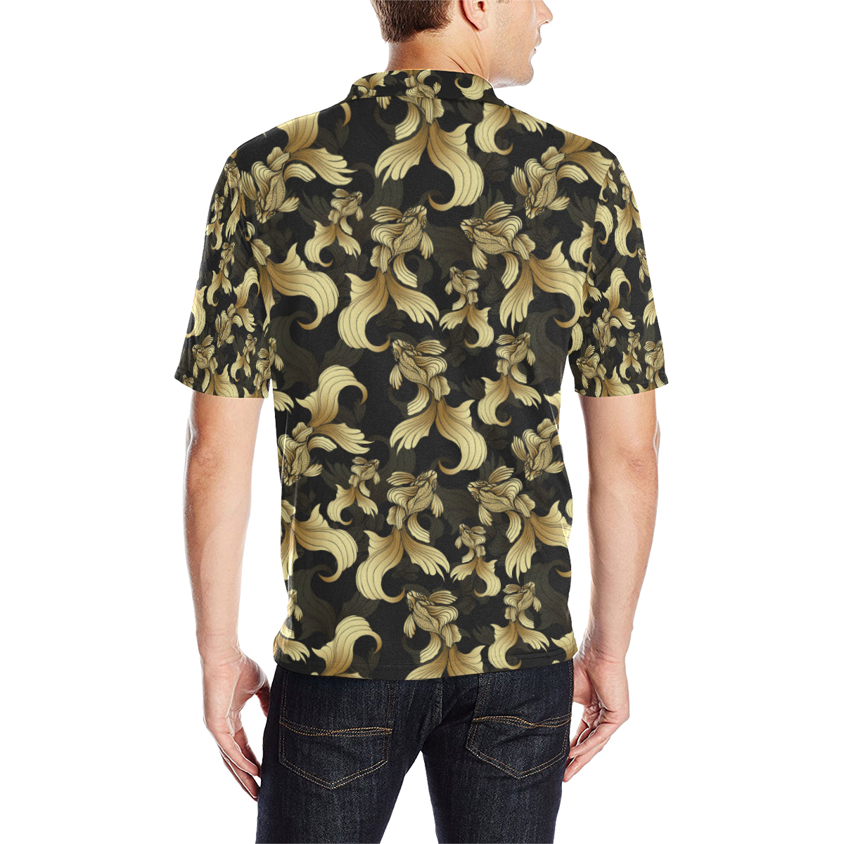 Goldfish Pattern Print Design 02 Men Polo Shirt