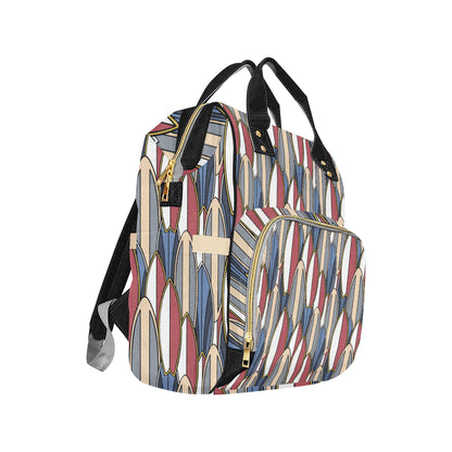 Surf board Pattern Diaper Bag Backpack